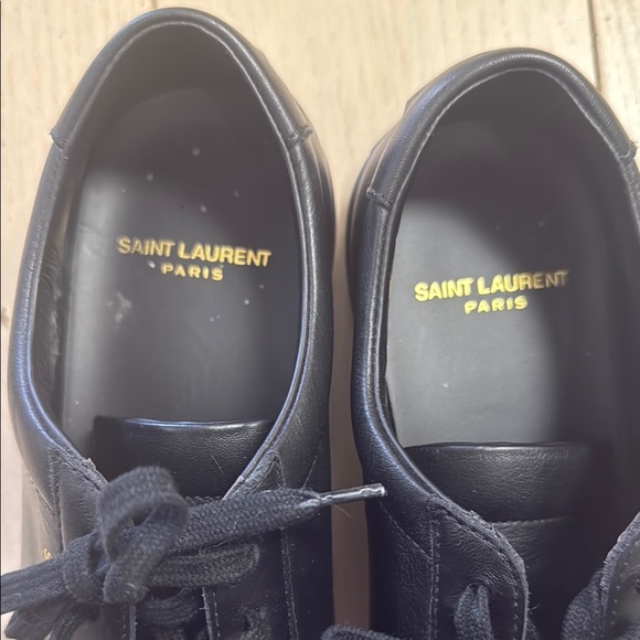 Saint Laurent Black Suede Sneakers Low-Top Design - Picture 3 of 7